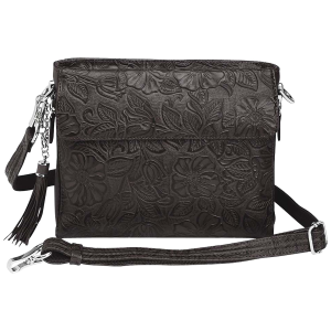 Gun Tote'n Mamas/Kingport GTM22BK Tooled American Cowhide Clutch Black Leather Includes Standard Holster
