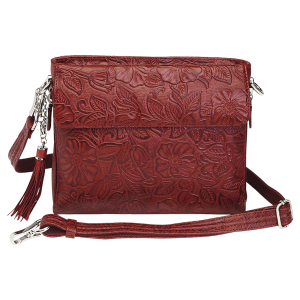Gun Tote'n Mamas/Kingport GTM22CHRY Tooled American Cowhide Clutch Cherry Leather Includes Standard Holster