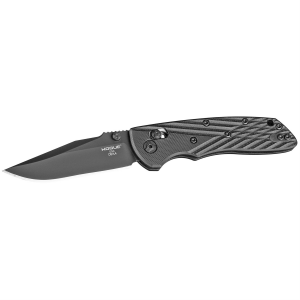 Hogue Deka 24276, Folding Knife, CPM-20CV, Plain Edge, Clip Point Blade, 3.25 in, Black Cerakote Blade