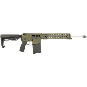 Patriot Ordnance Rogue Direct Impingement 7.62x51mm NATO 20+1 16.50 Stainless Barrel, OD Green Anodized Rec, Micro-B Muzzle Brake, 11 M-LOK Handgaurd, Black MFT Minimalist Stock & Engage Grip, Rifle