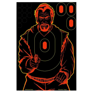 Birchwood Casey 34643 Shoot-N-C Reactive Target Self-Adhesive Paper Pistol Black/Red Silhouette 100 Per Pkg