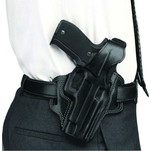 Galco FL104B Fletch OWB Black Leather Belt Slide Fits Ruger GP100 Fits S&W L Frame Right Hand