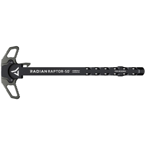 Radian Weapons R0561 Raptor SD Ambi Charging Handle\t Radian Gray\t Gas Ported Shaft\t Fits Mil-Spec AR-15/M16 Platform