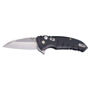 Hogue 24160 X1 MicroFlip 2.75 in Folding Wharncliffe Plain Tumble Polish Tumble Polish CPM 154 SS Blade/Matte Black Anodized Aluminum Handle Includes Pocket Clip
