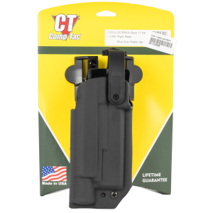 Comp-Tac C865GL235RBKN Blue Duty Optic Ready OWB Black Kydex Belt Mount/Paddle Compatible w/ Glock 17 Gen5 Belt 1.50 in - 2.25 in Wide Right Hand