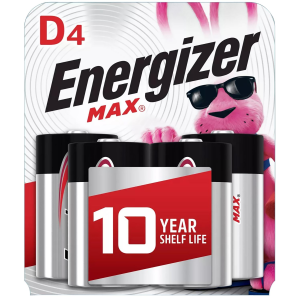 Energizer E95BP4 MAX D Batteries Black & Silver Alkaline 1.5 Volt, Qty (12) 4 Pack - Rayovac