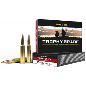 NOSLER 60099 Trophy Grade Long-range 33 NOSLER 265 Gr NOSLER Spitzer Accubond Long Range 20 Per Box/ 10 Cs