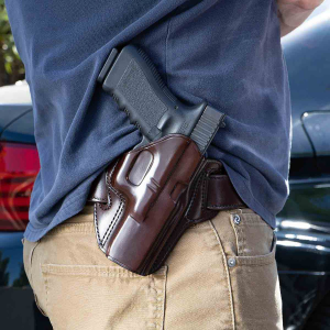 Galco CON212H Concealable OWB Havana Brown Leather Belt Slide Fits 1911 Right Hand