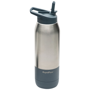 RapidPure 01600124 RapidPure Purifier+ For Most 2.5 in Water Bottles Silver Stainless Steel 3.5 in x 3.5 in x 11.1 in Includes Ultralight Straw