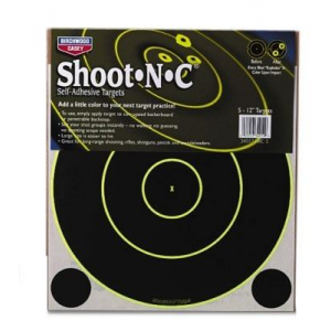 Birchwood Casey 34070 Shoot-N-C Reactive Target Self-Adhesive Paper Handgun Bullseye Includes Pasters 100 Per Pkg