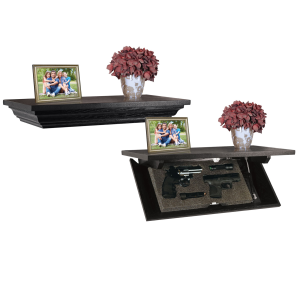 PSP CC24E Concealment Shelf Key Entry Brown Wood Holds 2 Handguns 24 in L - Ps Products