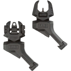 FAB Defense FXFRBSOSB Front and rear Set of Offset Flip-Up Sights Black