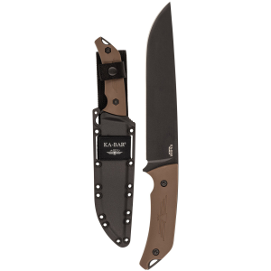 KABAR Camp Turok 7511, Jarosz, 16 in Fixed Blade Knife, 1095 Cro-Van/Black, Brown Ultramid Handle, Hard Plastic Sheath 7511