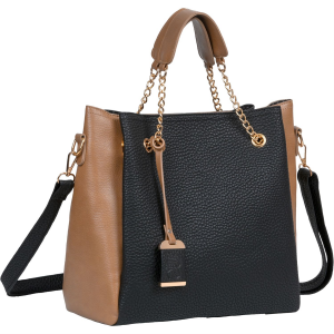 Bulldog Cases Tote Purse with Holster BDP-061, Black and Tan, Leather BDP-061