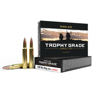 NOSLER 60086 Trophy Grade 338 Win Mag 250 Gr NOSLER Accubond 20 Per Box/ 10 Cs