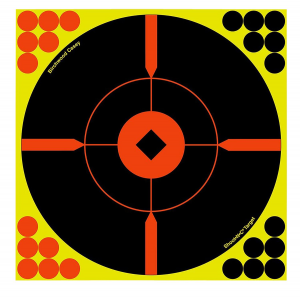 Birchwood Casey 34016 Shoot-N-C Reactive Target Bullseye Adhesive Paper Target 12 in 100 Per Pkg