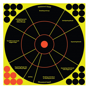 Birchwood Casey 34072 Shoot-N-C Reactive Target Bullseye Adhesive Paper Target 12 in 100 Per Pkg