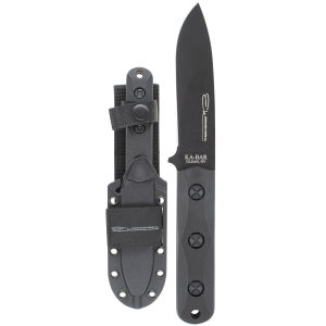 KABAR EK Short Drop Point EK51, Elk Commando, Fixed Blade Knife, Black, 1095 Cro-Van, 4.3125 in, Ultramid Handle