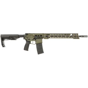 Patriot Ordnance 01283 Renegade + 5.56x45mm NATO 30+1 16.50 Black Nitride Steel Threaded Barrel, OD Green Anodized Pic Rail Aluminum Receiver, M-LOK Handguard, 6 Position MFT Minimalist Black Synthetic Stock, Black MFT Grip, Rifle