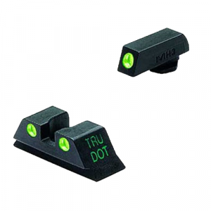 Meprolight USA 102243101 Tru-Dot Green Fixed Green Tritium Front & Rear/Black Frame Compatible w/Glock 9mm Luger/40 S&W/357 Sig/.45 GAP Front Post/Rear Dovetail Mount - Meprolight