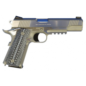 Colt O1070RGZ Government with Rail 45 ACP 5 in 7+1 Stainless Steel Double Diamond Checkered Wood Grip