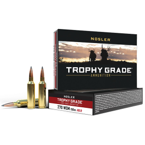 NOSLER 60114 Trophy Grade Long-range 270wsm 150gr NOSLER Spitzer Accubond Long Range 20 Per Box/10 Case Centerfire, Rifle Ammunition