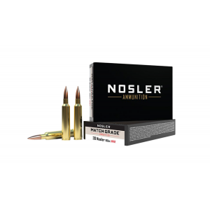 NOSLER 60029 Match Grade 30 NOSLER 190 Gr Custom Competition Hollow Point Boat Tail 20 Per Box/ 10 Cs