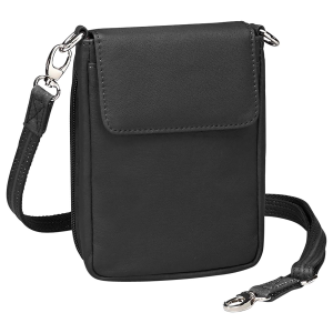 Gun Toten Mamas/kingport GTM07BK X-Body Phone Pouch Black Leather Includes Mini Holster