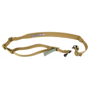 Blue Force Gear VCAS2TO1RED200AACB Vickers 221 Sling made of Coyote Tan Cordura with 57 in-67 in OAL\t 2 in W\t Padded & One-Two Point Design & RED Swivel for AR Platform