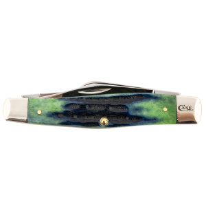 Case 75833 Stockman Large 2.20 in/2.30 in/3.30 in Folding Clip/Sheepsfoot/Spey Plain Mirror Polished Tru-Sharp SS Blade/ Hunter Green Deep Canyon Jig Bone Handle - Case
