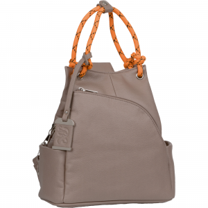 Bulldog Cases Hobo Purse/Backpack BDP-066, Khaki and Orange, Leather BDP-066