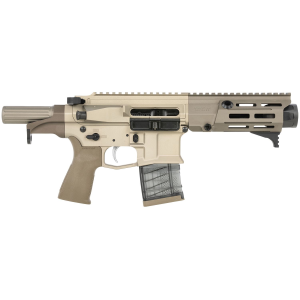 Maxim Defense MXM50822 PDX 505-SPS 300 Blackout 20+1 5.50 in Barrel, Hate Brake Muzzle Booster Under M-Lok Handguard, Aluminum Receiver w/Arid Brown Finish, Arid Brown SCW System, Includes 1 20rd, Magazine, Pistol
