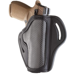 1791 Gunleather CFBH24SBLR BH2.4 OWB Open Top 2.4 Stealth Black Carbon Fiber/Leather Belt Slide Fits Walther PPQ/Sig P320/Springfield XD-M