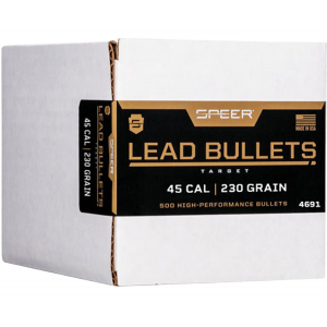 Speer 4691 Handgun 45 Cal .452 230 gr Lead Round Nose 500 Per Box/ 1 Case