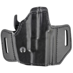 Bianchi 51831 Allusion Assent Pro-Fit OWB Size 11 Black Leather Belt Slide Compatible w/Glock 26/S&W M&P Shield/S&W M&P Compact/FN FNS Compact Belt Up to 1.50 in Wide Right Hand