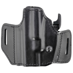 Bianchi 51832 Allusion Assent Pro-Fit OWB Size 11 Black Leather Belt Slide Compatible w/S&W M&P Shield/FN FNS Compact/Glock 26 Gen1-5 Belt Up to 1.50 in Wide Left Hand
