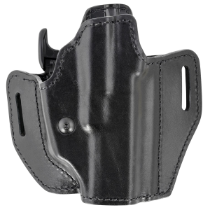 Bianchi 58351 Allusion Assent Pro-Fit OWB Size 13 Black Leather Belt Slide Compatible w/Springfield XDS/Ruger American Pistol/Glock 17/22 Belt Up to 1.50 in Wide Right Hand