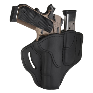 1791 Gunleather BH1M1SBLR BH1M1 Combo OWB 01 Stealth Black Leather Belt Slide Fits 4-5 in 1911