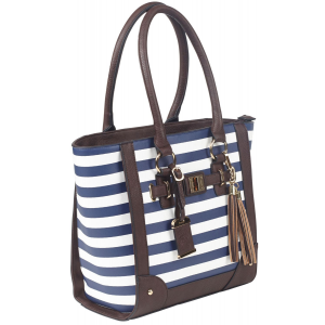 Bulldog BDP050 Tote Navy Stripe Leather 17 in x 12 in x 5 in