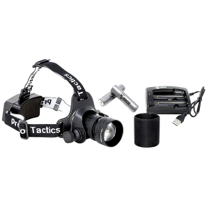 Predator Tactics 97452 The Lantern Headlamp Kit Red/White LED Bulb Matte Black 300 yds Distance