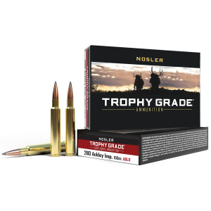 Nosler 60116 Trophy Grade Long-Range 280Ackley Improved 150gr Nosler Spitzer AccuBond Long Range 20 Per Box/10 Case Centerfire, Rifle Ammunition