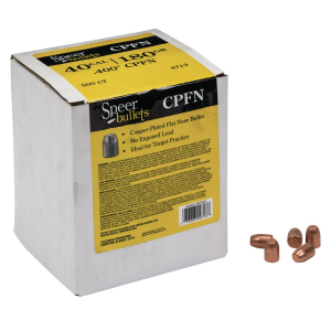 Speer Bullets 4713 Handgun Plinking 40 Caliber .400 180 GR Flat Nose 500 Box