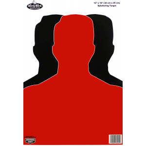 Birchwood Casey 35701 Dirty Bird Silhouette Tagboard Hanging Pistol 12 in x 18 in Black/Red White Impact Splatter 100 Per Pkg