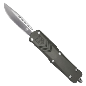 CobraTec Knives SGYFSXSDNS FS-X Small 2.50 in OTF Drop Point Plain D2 Steel Blade/Gray Anodized Aluminum Handle Features Glass Breaker Includes Pocket Clip - Cobratec Knives