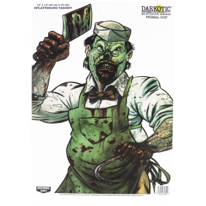 Birchwood Casey 35654 Darkotic Primal Cut Zombie Butcher Paper Universal Hanging 12 in x 18 in Impact Enhancement Splatter 100 Per Pack