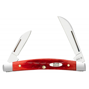 Case 10620 Father's Day Pocket Worn Old Red Bone Small Mirror Polished Blade/Bone Handle Features inDAD in Engraved on Knife Includes Gift Tin