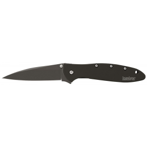 Kershaw 1660CKT Leek 3 in Folding Modified Drop Point Plain Black DLC 14C28N Steel Blade Black DLC 410 Stainless Steel Handle Includes Pocket Clip