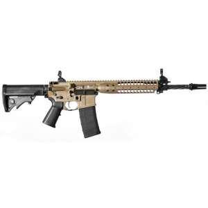 LWRC M6 IC Enhanced Gas Piston Carbine ICER5CK16, 5.56 NATO, 16.1 in Spiral Fluted BBL, LWRCI Stock, Skirmish Folding Sights, 9 in Modular Rail, FDE Finish, Adj Gas Block, 30 Rds