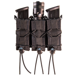 High Speed Gear 11PT03BK TACO Mag Pouch Triple Black Nylon MOLLE Belts 2 in Wide Compatible w/ Pistol