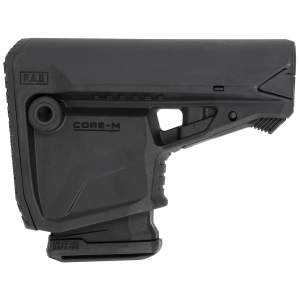 FAB Defense FXGLCOREMAGB GL-Core Survival Buttstock w/Rubber Butt Pad & Built-In Mag Carrier for AR-Platform Compatible w/Mil-Spec & Commercial Tubes Black Polymer (Tube NOT Included) - Fab Defense